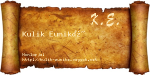 Kulik Euniké névjegykártya